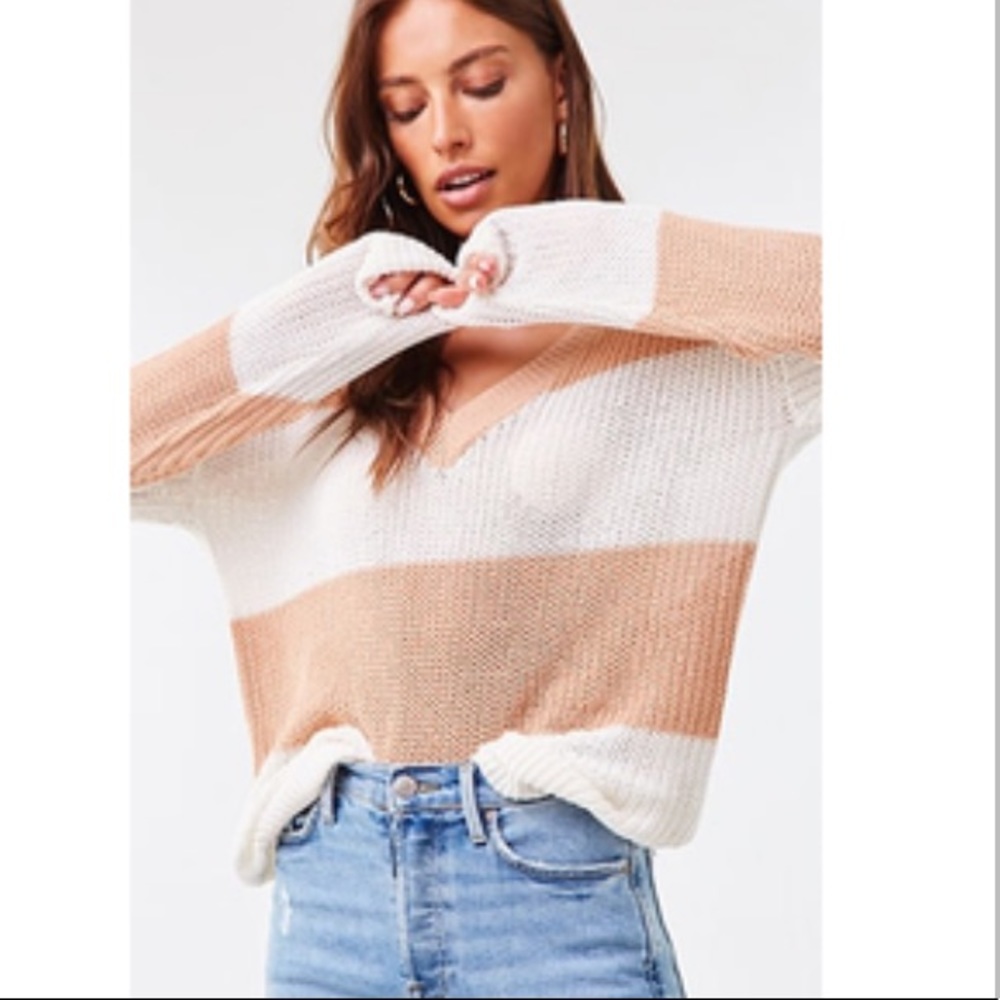 Drop Sleeve Color Block Sweater